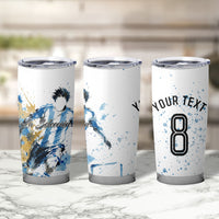 Personalized Argentina Football La Seleccion Tumbler Cup Watercolor Splatter World Soccer Art