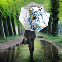 Personalized Argentina Football La Seleccion Umbrella Watercolor Splatter World Soccer Art