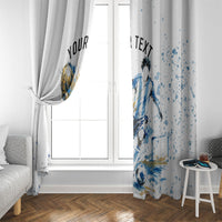 Personalized Argentina Football La Seleccion Window Curtain Watercolor Splatter World Soccer Art
