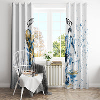 Personalized Argentina Football La Seleccion Window Curtain Watercolor Splatter World Soccer Art