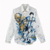 Personalized Argentina Football La Seleccion Women Casual Shirt Watercolor Splatter World Soccer Art