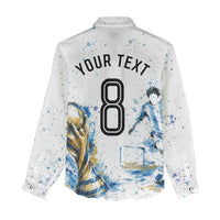 Personalized Argentina Football La Seleccion Women Casual Shirt Watercolor Splatter World Soccer Art
