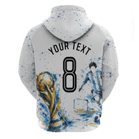 Personalized Argentina Football La Seleccion Zip Hoodie Watercolor Splatter World Soccer Art
