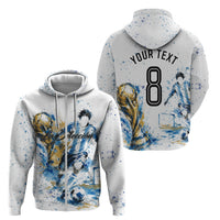 Personalized Argentina Football La Seleccion Zip Hoodie Watercolor Splatter World Soccer Art