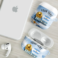 Personalized Argentina Football Champion Trophy AirPods Case Flag Soccer Fan Graphic