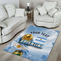 Personalized Argentina Football Champion Trophy Area Rug Flag Soccer Fan Graphic