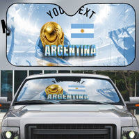 Personalized Argentina Football Champion Trophy Auto Sun Shade Flag Soccer Fan Graphic