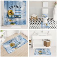 Personalized Argentina Football Champion Trophy Bathroom Set Flag Soccer Fan Graphic