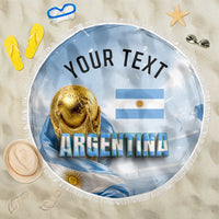 Personalized Argentina Football Champion Trophy Beach Blanket Flag Soccer Fan Graphic