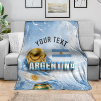 Personalized Argentina Football Champion Trophy Blanket Flag Soccer Fan Graphic