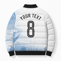 Personalized Argentina Football Champion Trophy Bomber Puffer Jacket Flag Soccer Fan Graphic