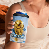 Personalized Argentina Football Champion Trophy 4 in 1 Can Cooler Tumbler Flag Soccer Fan Graphic