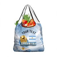 Personalized Argentina Football Champion Trophy Grocery Bag Flag Soccer Fan Graphic