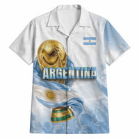 Personalized Argentina Football Champion Trophy Hawaiian Shirt Flag Soccer Fan Graphic