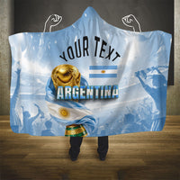 Personalized Argentina Football Champion Trophy Hooded Blanket Flag Soccer Fan Graphic