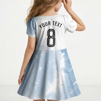 Personalized Argentina Football Champion Trophy Kid Short Sleeve Dress Flag Soccer Fan Graphic