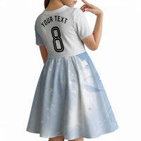 Personalized Argentina Football Champion Trophy Kid Short Sleeve Dress Flag Soccer Fan Graphic