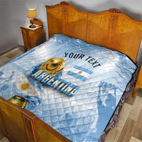 Personalized Argentina Football Champion Trophy Quilt Flag Soccer Fan Graphic