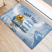 Personalized Argentina Football Champion Trophy Rubber Doormat Flag Soccer Fan Graphic