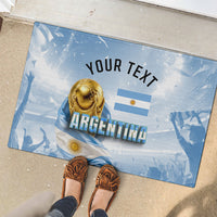 Personalized Argentina Football Champion Trophy Rubber Doormat Flag Soccer Fan Graphic