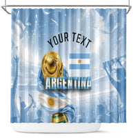 Personalized Argentina Football Champion Trophy Shower Curtain Flag Soccer Fan Graphic