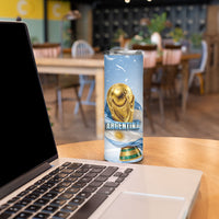 Personalized Argentina Football Champion Trophy Skinny Tumbler Flag Soccer Fan Graphic