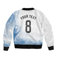 Personalized Argentina Football Champion Trophy Sleeve Zip Bomber Jacket Flag Soccer Fan Graphic