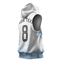 Personalized Argentina Football Champion Trophy Sleeveless Hoodie Flag Soccer Fan Graphic