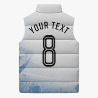 Personalized Argentina Football Champion Trophy Sleeveless Puffer Jacket Flag Soccer Fan Graphic