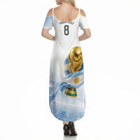 Personalized Argentina Football Champion Trophy Summer Maxi Dress Flag Soccer Fan Graphic