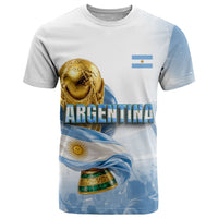 Personalized Argentina Football Champion Trophy T Shirt Flag Soccer Fan Graphic