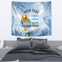 Personalized Argentina Football Champion Trophy Tapestry Flag Soccer Fan Graphic