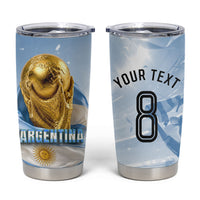 Personalized Argentina Football Champion Trophy Tumbler Cup Flag Soccer Fan Graphic