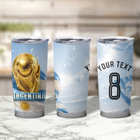 Personalized Argentina Football Champion Trophy Tumbler Cup Flag Soccer Fan Graphic
