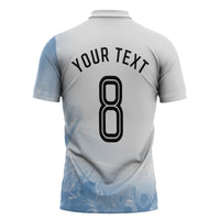 Personalized Argentina Football Champion Trophy Zipper Polo Shirt Flag Soccer Fan Graphic