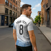 Personalized Argentina Football Champion Trophy Zipper Polo Shirt Flag Soccer Fan Graphic