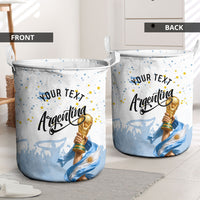 Personalized Argentina Football Laundry Basket Soccer Trophy Celebration Flag Graphic