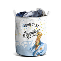 Personalized Argentina Football Laundry Basket Soccer Trophy Celebration Flag Graphic