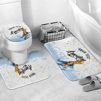 Personalized Argentina Football Bathroom Set Soccer Trophy Celebration Flag Graphic