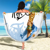 Personalized Argentina Football Beach Blanket Soccer Trophy Celebration Flag Graphic