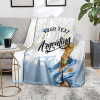 Personalized Argentina Football Blanket Soccer Trophy Celebration Flag Graphic