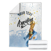 Personalized Argentina Football Blanket Soccer Trophy Celebration Flag Graphic