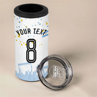 Personalized Argentina Football 4 in 1 Can Cooler Tumbler Soccer Trophy Celebration Flag Graphic