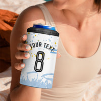 Personalized Argentina Football 4 in 1 Can Cooler Tumbler Soccer Trophy Celebration Flag Graphic