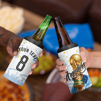 Personalized Argentina Football 4 in 1 Can Cooler Tumbler Soccer Trophy Celebration Flag Graphic