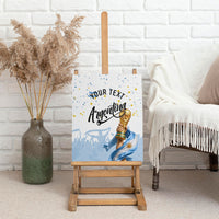 Personalized Argentina Football Canvas Wall Art Soccer Trophy Celebration Flag Graphic