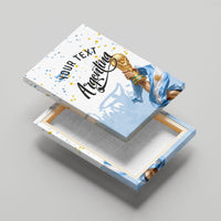 Personalized Argentina Football Canvas Wall Art Soccer Trophy Celebration Flag Graphic