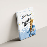 Personalized Argentina Football Canvas Wall Art Soccer Trophy Celebration Flag Graphic