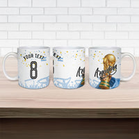 Personalized Argentina Football Ceramic Mug Soccer Trophy Celebration Flag Graphic