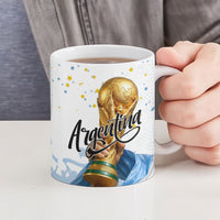 Personalized Argentina Football Ceramic Mug Soccer Trophy Celebration Flag Graphic